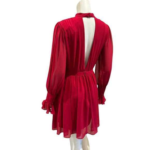 NEW Express Red Point D’esprit Lace Fit and Flare Dress - Picture 7 of 13